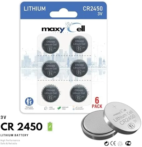 MaxyCell 6 Adet 2450 CR2450 Lityum Düğme Pil 3V  DL2450 ürün görseli 1