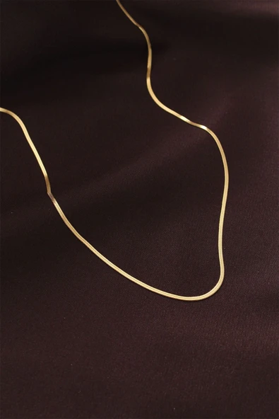 Çelik Gold Renk 60 cm İnce İtalyan Zincir Kolye ürün görseli 1