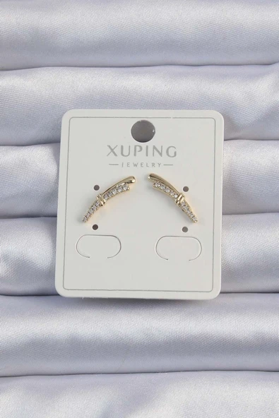 Xuping Gold Renk Zirkon Taşlı Küpe ürün görseli 1