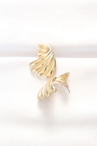 Pirinç Gold Renk Küpe - Resim 2