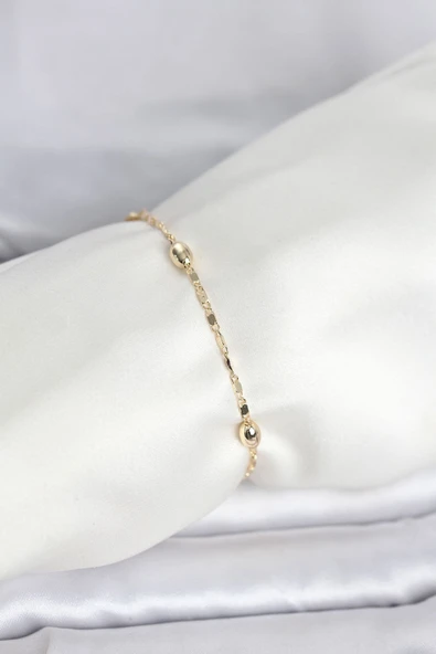 CM 14K Gold Renk Damla Topçuk Model Kadın Bileklik ürün görseli 1