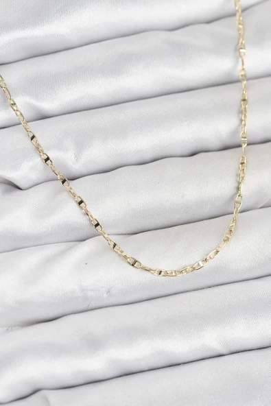 CM 14K Gold Renk Pirinç Gemi Zinciri Model Kadın Kolye ürün görseli 1