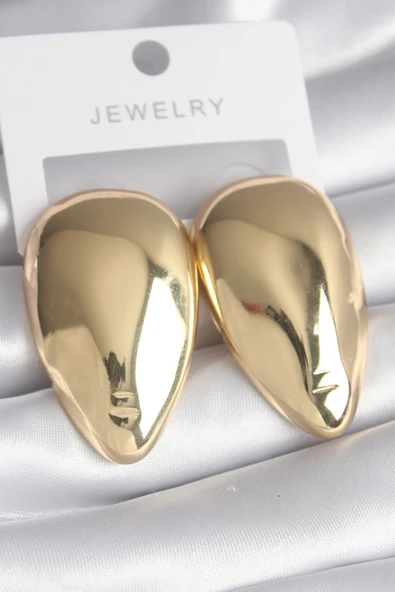 Pirinç Gold Renk Badem Model Kadın Küpe ürün görseli 1