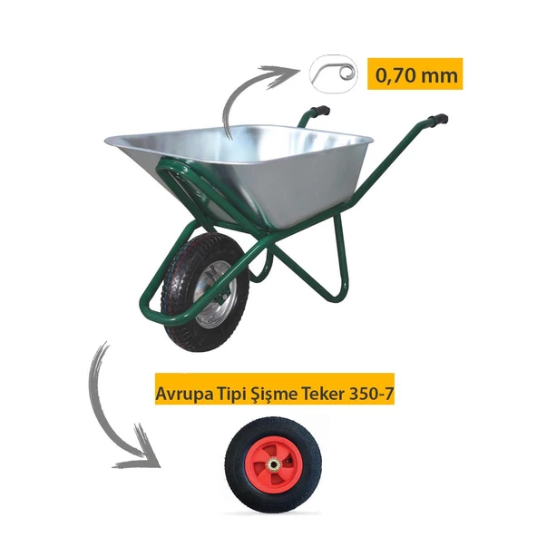 Kanat Pro Galvanizli Demonte El Arabası 0.70 mm Sac ürün görseli 1