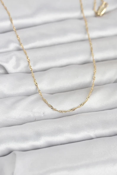 CM 14K Gold Renk Burgu Model 60 cm Kadın Kolye ürün görseli 1