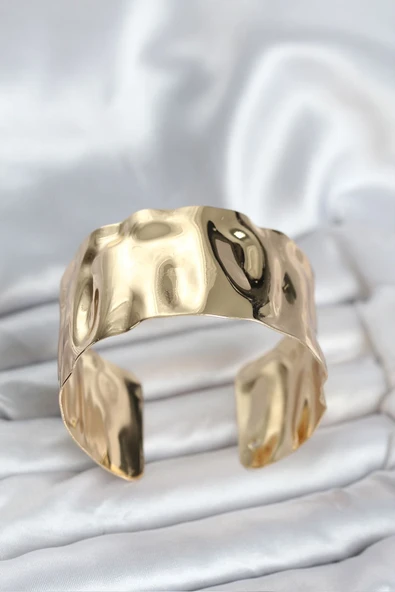 Pirinç Gold Renk Levha Model Kadın Bileklik ürün görseli 1