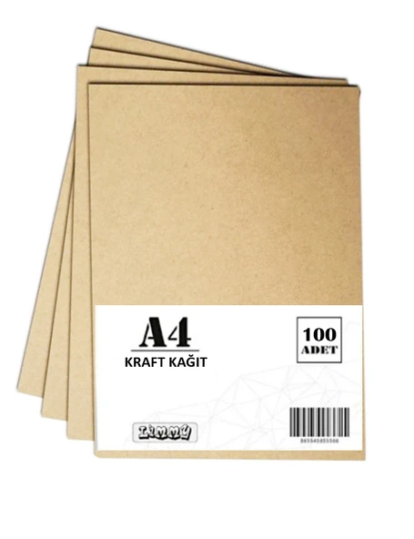 A4 Kraft Kağıdı Kraft Fotokopi Kağıdı Saman Kağıdı- 100 Adet ürün görseli 1
