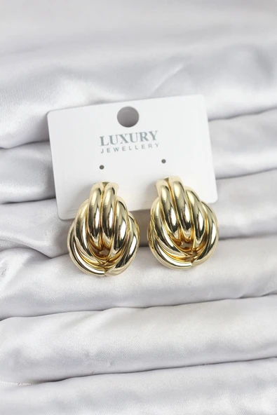 Pirinç Gold Renk Vintage Kadın Küpe ürün görseli 1