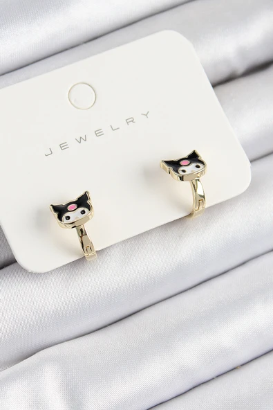 Pirinç Kuromi Model Gold Renk Çocuk Küpe ürün görseli 1