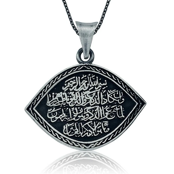Gümüş Nazar Duası Bayan Kolye ürün görseli 1