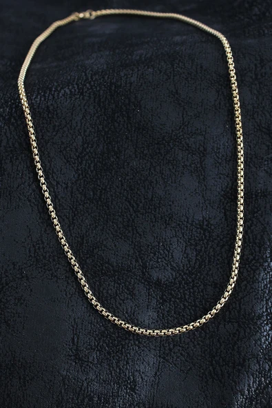 316L Çelik Örme Zincir Model Gold Renk Erkek Kolye ürün görseli 1
