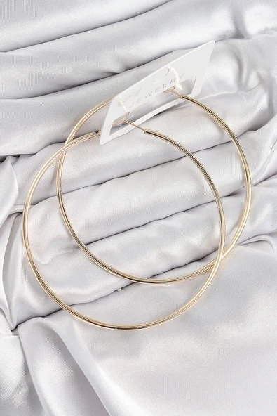 Pirinç Halka Model Gold Renk Kadın Küpe ürün görseli 1