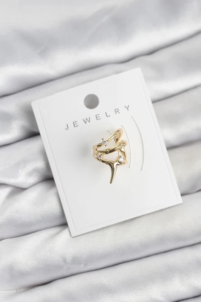 Gold Renk Pirinç Diken Model Kıkırdak Earcuff Küpe ürün görseli 1