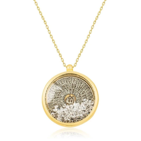 Gümüş Gold Esmaül Hüsna Bayan Kolye ürün görseli 1