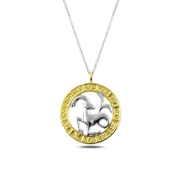 Gümüş Gold Oğlak Burcu Kolye ürün görseli 1
