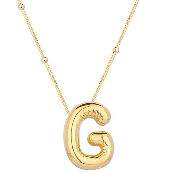 Gümüş Gold Balon G Harfi Kadın Kolye ürün görseli 1
