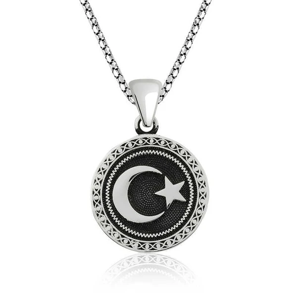 Gümüş Ay Yıldız Kolye ürün görseli 1