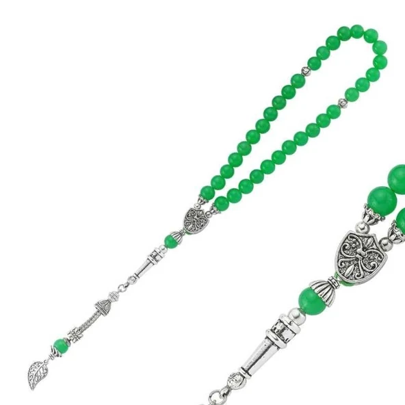 Doğaltaş Metal Püsküllü Aventurin Taşlı Tesbih ürün görseli 1
