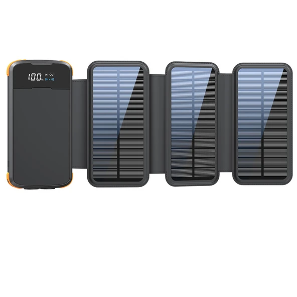 20000mAh Solar Powerbank - Katlanabilir 4 Panel, Darbeye Dayanıklı Kasa ve Fenerli Kamp Şarj Aleti ürün görseli 1
