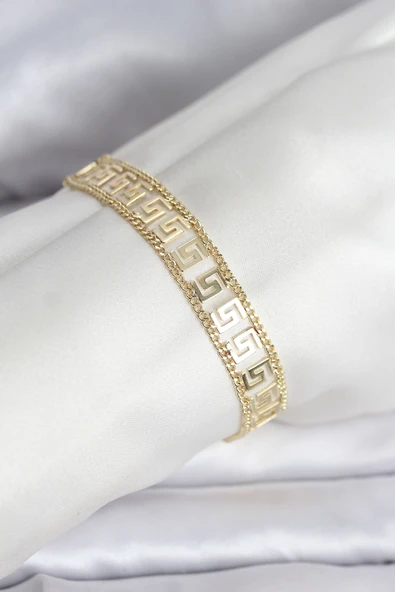 316L Çelik Gold Renk Labirent Model Kadın Bileklik - TJ-BB8158 ürün görseli 1