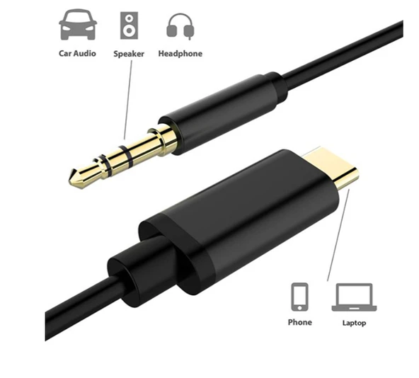 TYPE-C TO 3.5MM AUX SES KABLOSU TELEFON VE LAPTOP UYUMLU POWERMASTER JH-007 ürün görseli 1