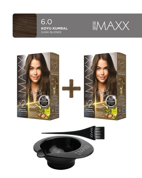 Maxx Deluxe 2'li Beauty Expert Set Boya 6.0 Koyu Kumral, Boya Tası ve Fırça Hediye! ürün görseli 1