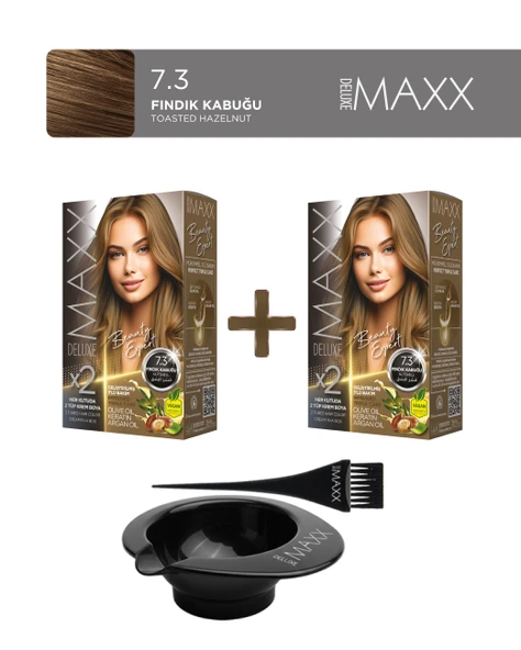 Maxx Deluxe 2'li Paket Beauty Expert Set Boya 7.3 Fındık Kabuğu, Boya Tası ve Fırça Hediye! ürün görseli 1