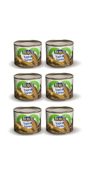 Burcu Yaprak Sarma 1900 g x 6’lı Paket, Büyük Boy Teneke, Profesyonel Mutfak & Toplu Tüketim ürün görseli 1