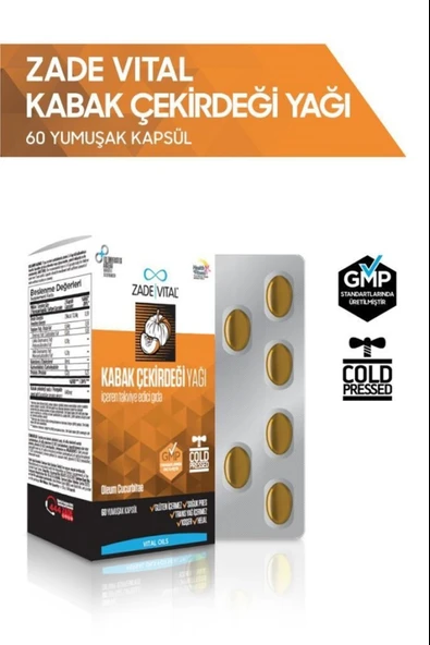 Zade Vital Kabak Çekirdeği Yağı 320 mg 60 Yumuşak Kapsül ürün görseli 1
