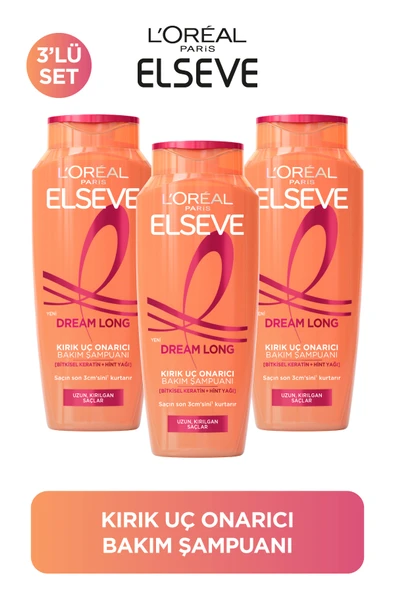ELSEVE 3lü Elseve Dream Long Kırık Uç Onarıcı Bakım Şampuanı 300 ml ürün görseli 1