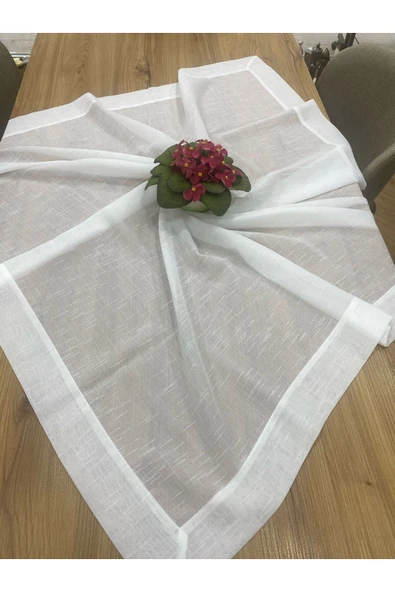 Taç 100 X 100 Taç Keten Masa Örtüsü ürün görseli 1