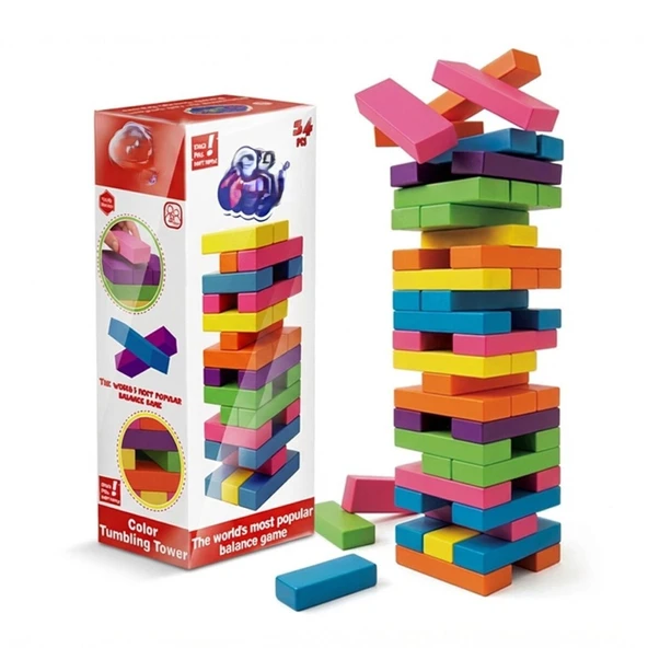 ONY-415 KUTUDA AHŞAP RENKLİ DENGE OYUNU - Resim 3