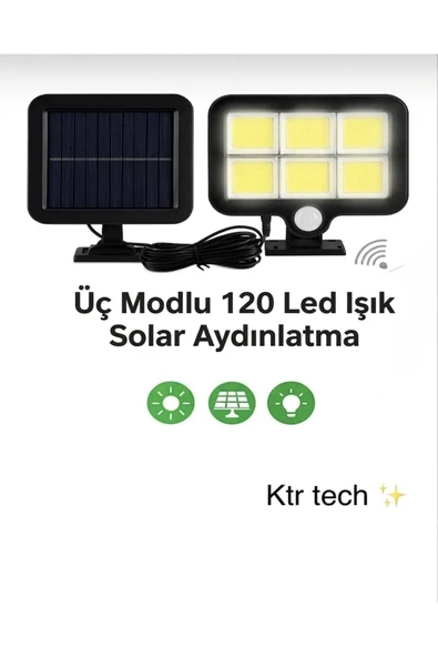 KTR TECH Güneş Enerjili Solar Lamba Led Sokak Dış Ortam Solar Bahçe Aydınlatması Suya Dayanıklı ürün görseli 1
