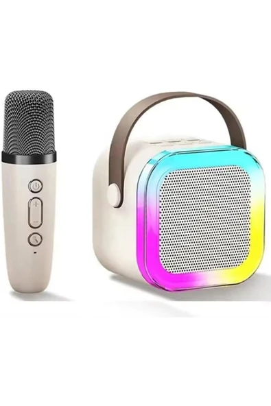 TEKNOLOJİCİM K12 RGB Işıklı Karaoke Bluetooth Hoparlör ve Mikrofon Seti  Taşınabilir Renkli Karaoke Sistemi ürün görseli 1
