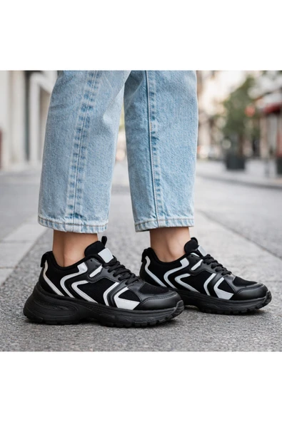 Kalın Tabanlı Kadın Spor Ayakkabı – Günlük Rahat Sneaker ürün görseli 1