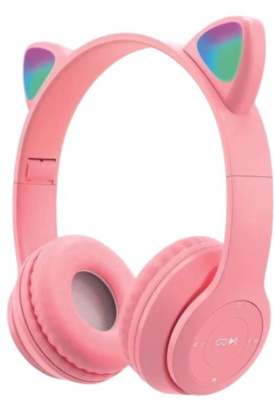 ELROND Kedi Pembe Bluetooth Kulaklık Kablosuz Kulaklık Çocuk Oyuncu Led Işıklı ürün görseli 1