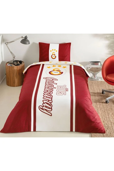 Taç Galatasaray 1905 Glow Tek Kişilik 120X200 Lastikli Çarşaflı Nevresim Takımı ürün görseli 1