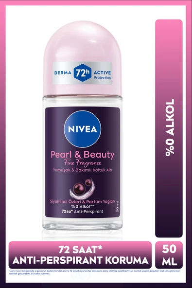 NIVEA Kadın Roll-on Deodorant Pearl&beauty Fine Fragrance 50ml, 72 Saat Anti-perspirant Ter Koruması ürün görseli 1