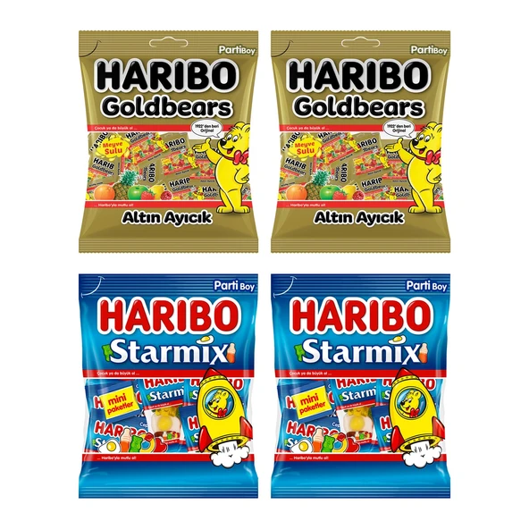 Haribo Altın Ayıcık ve Starmix 200 gr Parti Boy 4 lü Karma Paket ürün görseli 1