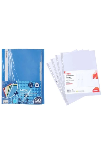 Noki Eco Telli Dosya Mavi 50 Li + Eco Poşet Dosya 100 Lü ürün görseli 1