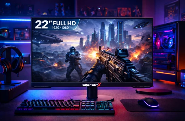 Apronx Apx-nws22 22" Led 1080p Vga+hdmi+ses Monitor ürün görseli 1