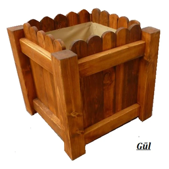 Ahşap Saksı; Gül 70X70x60 ürün görseli 1