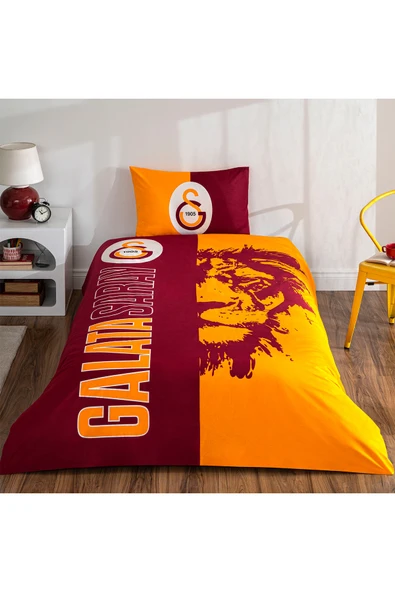Taç Lisanslı Galatasaray Şanlı Aslan Tek Kişilik Nevresim Takımı ürün görseli 1