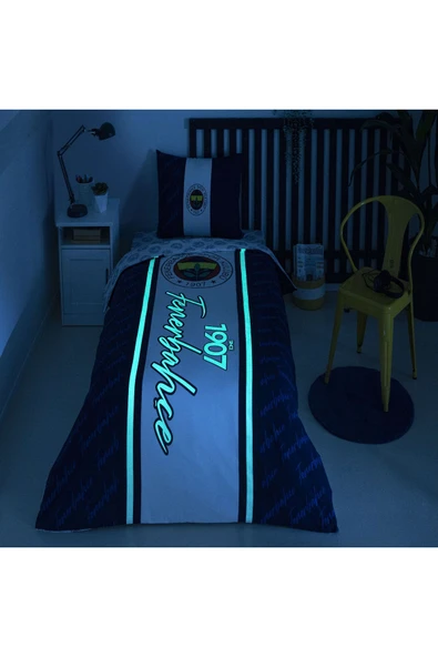 Taç Lisanslı Fenerbahçe 1907 Glow Tek Kişilik Pamuk Nevresim Takımı ürün görseli 1