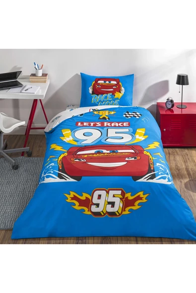 Taç TAÇ LİSANSLI DİSNEY CARS LET'S RACE TEK KİŞİLİK PAMUKLU NEVRESİM TAKIMI ürün görseli 1