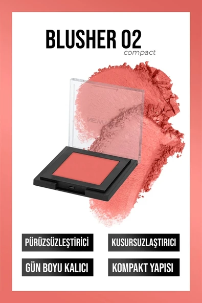 New Well Powder Blusher 02 (toz Allık) ürün görseli 1