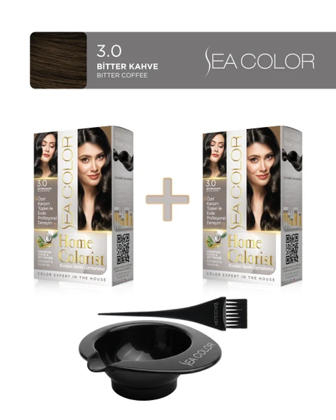 Sea Color 2'li Paket Home Colorist Set Boya 3.0 Bitter Kahve , Boya Tası ve Fırça Hediye! ürün görseli 1