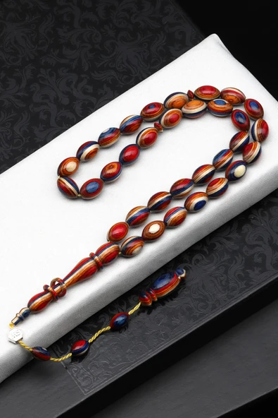 Usta İşçilikli Kafur Ağacı Tesbih 8 x 12 mm Arpa Kesim - T-1765 ürün görseli 1