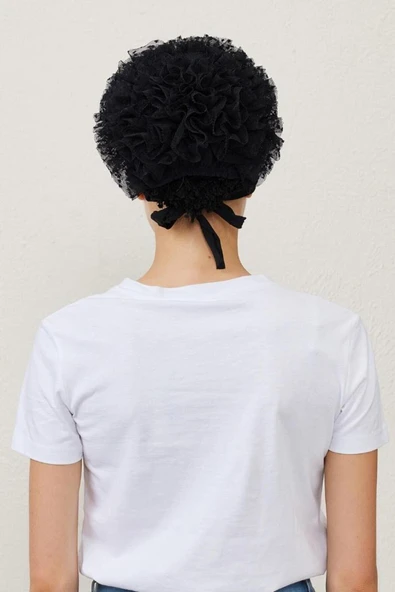 Topuzlu Bone Siyah - Resim 4