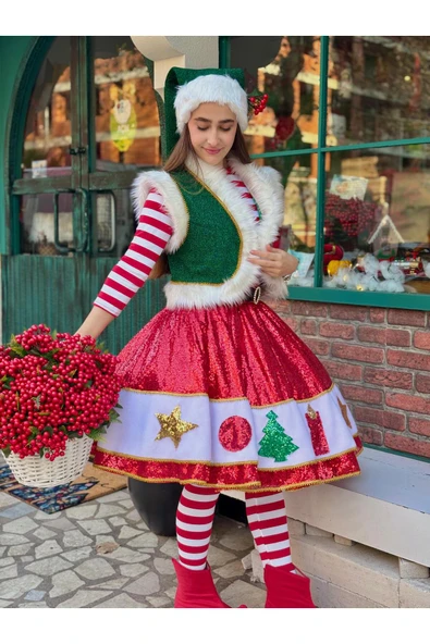 Beşik Kostüm Yılbaşı Elf Kız Kostümü ürün görseli 1